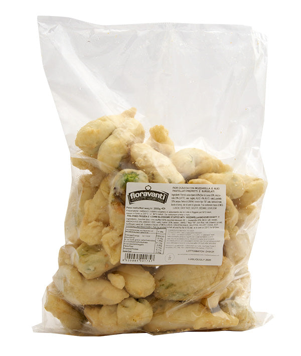 FIORI ZUCCA CON ACCIUGA E MOZZARELLA PASTELLATI PZ 50 FIORAVANTI
KG 2,5