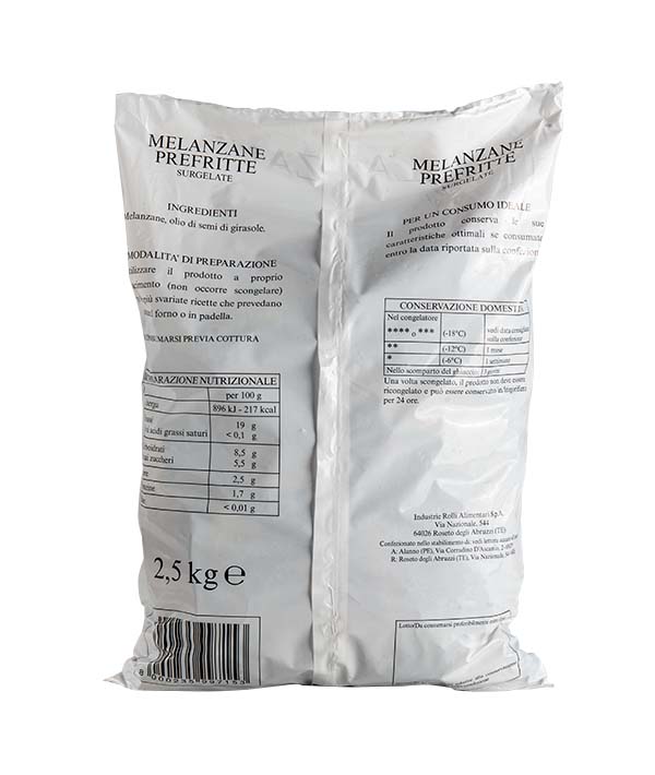 MELANZANE A FETTE PREFRITTE 100% ITALIA DAL FRESCO IQF KG 2,5