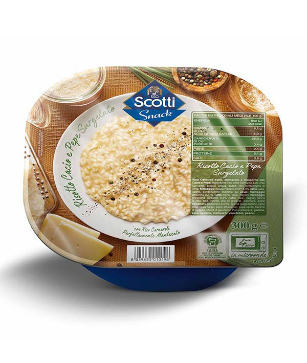 Risotto cacio e pepe Riso Scotti.