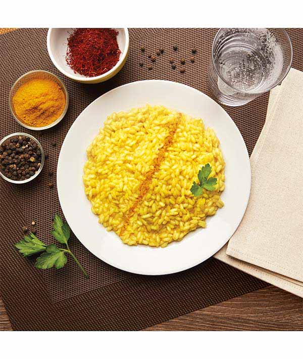 Risotto allo zafferano Riso Scotti.