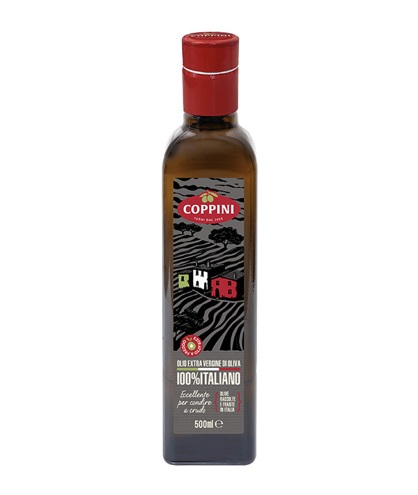 OLIO E.V.O. 100% ITALIA BOTTIGLIA QUADRA TAPPO ANTIRABBOCCO
COPPINI ML 500