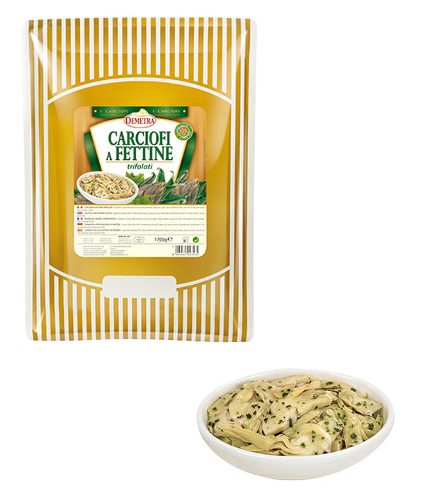 CARCIOFI FETTINE TRIFOLATI BUSTA DEMETRA KG 1,7