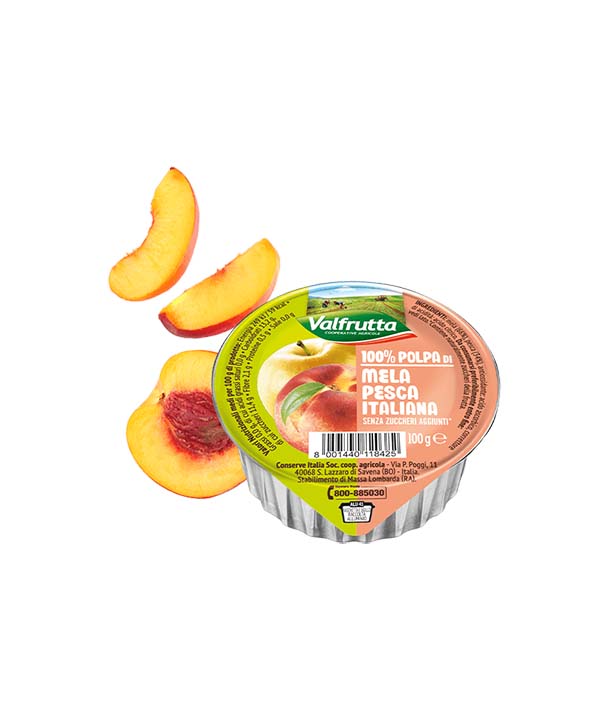 POLPA FRUTTA MELA/PESCA GR 100 VALFRUTTA PZ 60