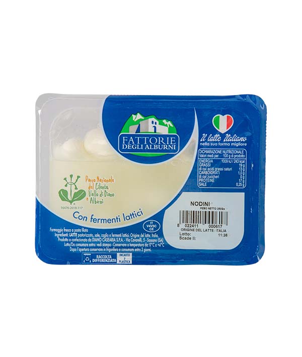 MOZZARELLA FIORDILATTE NODINI 100% ITALIANA PZ 4X65 DIANO 250