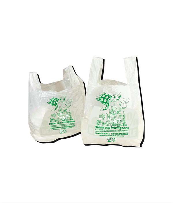 SHOPPER BIANCA BIO GRANDE 30+10+10 X CM 60 PZ 500