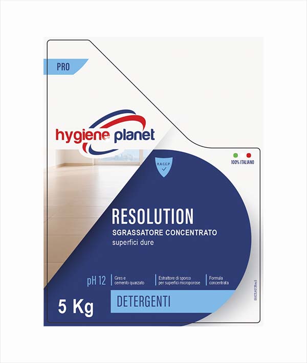 DETERGENTE PAVIMENTI SGRASSANTE RESOLUTION HYGIENE PLANET KG 5