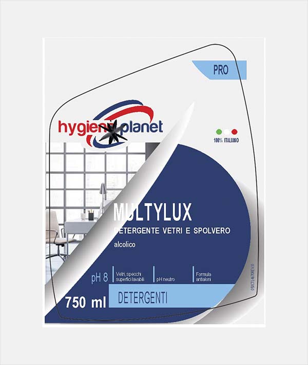 DETERGENTE VETRI MULTYLUX MULTIUSO HYGIENE PLANET ML 750