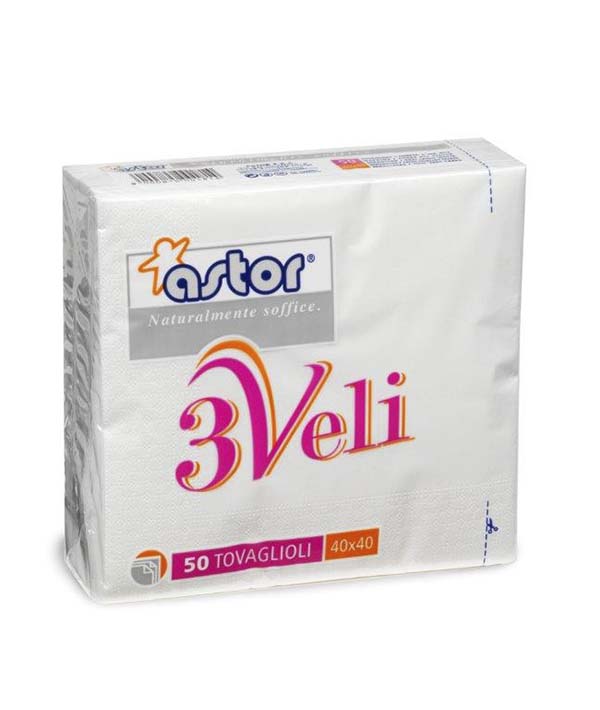 TOVAGLIOLO BIANCO 3 VELI CM 40X40 ASTOR PZ 50