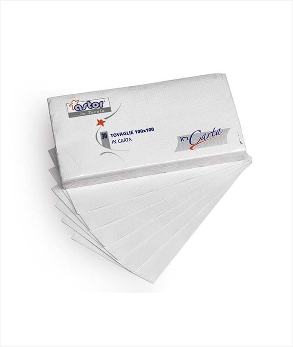 TOVAGLIA BIANCA CARTA PIEGATA 1/8 CM 100X100 PZ 30