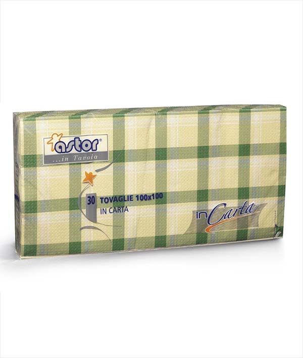 TOVAGLIA SCOZZESE VERDE CARTA PIEGA 1/8 CM 100X100 PZ 30