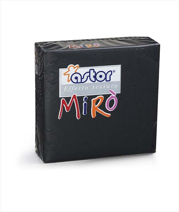 TOVAGLIOLO NERO 2 VELI GOFFRATO MIRÒ CM 38X38 PZ 40