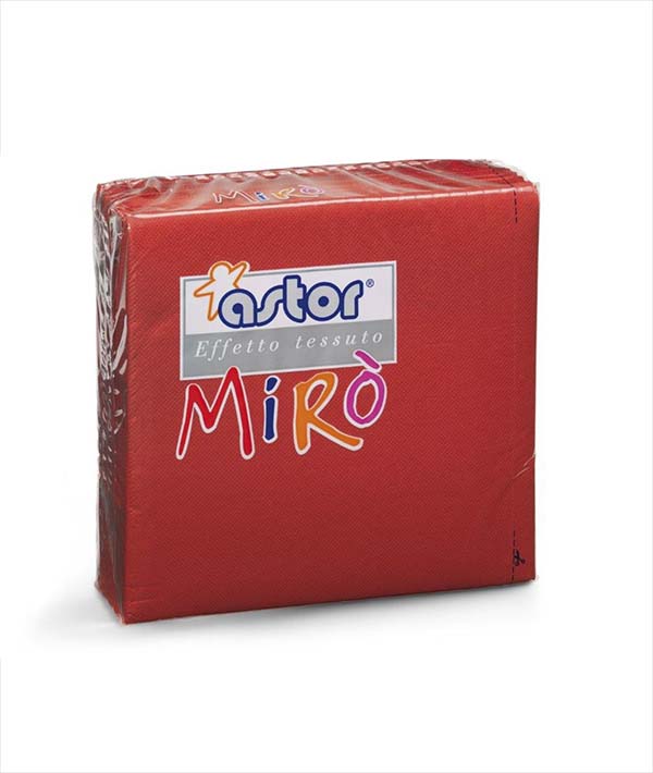 TOVAGLIOLO ROSSO 2 VELI GOFFRATO MIRÒ CM 38X38 PZ 40