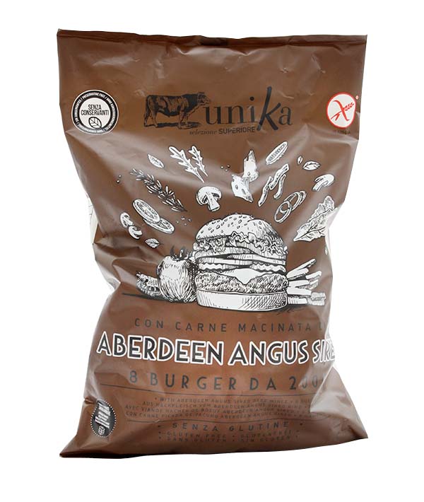 HAMBURGER DI ANGUS DM 11,3 SENZA GLUTINE PZ 8X200g KG 1,6