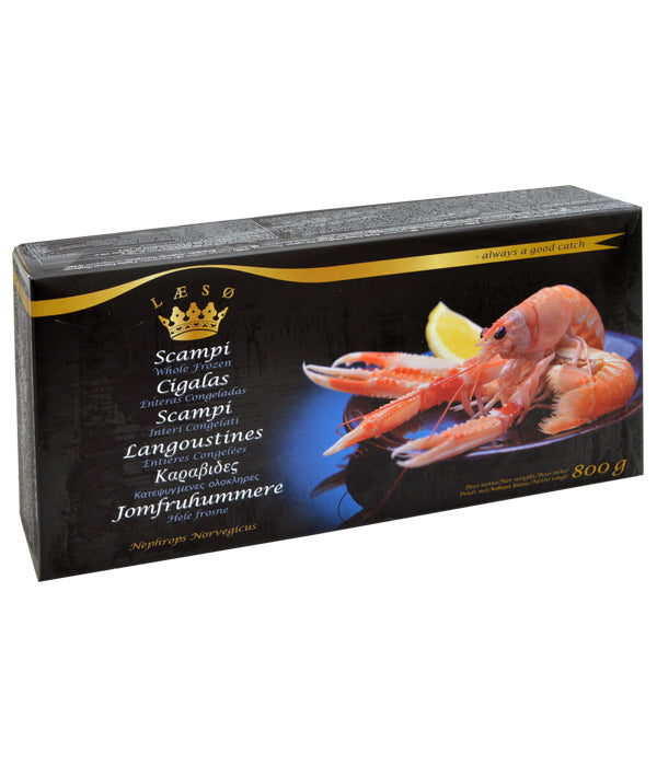 CODE DI SCAMPO DANIMARCA 22/28 PEZZI/KG IQF LAESO G. 800