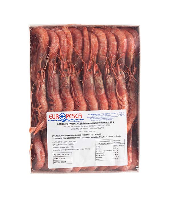 GAMBERO ROSSO INTERO 3° PEZZI 40/52 kg 1