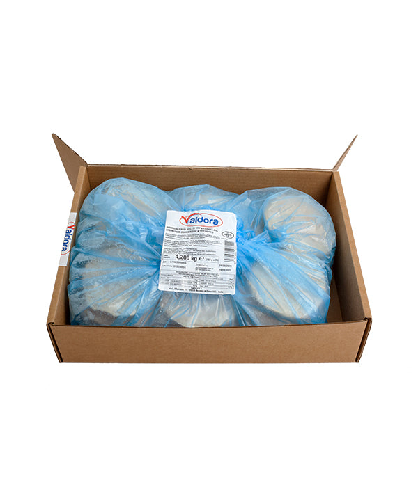 HAMBURGER DI POLLO DIAM. 11cm CONGELATO PZ 28X150g
VALDORA KG 4,2