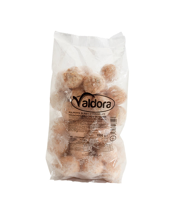 POLPETTE DI POLLO CRUDE PZ 33X30g VALDORA KG 1