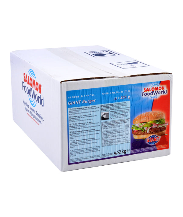 HAMBURGER BOVINO TUTTA CARNE DIAM. 15cm PZ 20X226g 
SALOMON KG 4,52