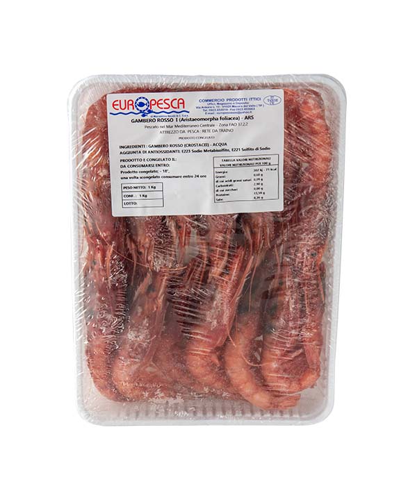 GAMBERO ROSSO INTERO 1° PEZZI 23/26 kg 1