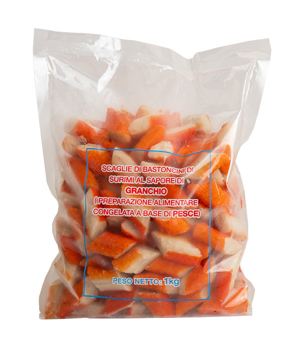 SCAGLIE DI BASTONCINI DI SURIMI INDIVIDUALMENTE SURGELATI kg 1
