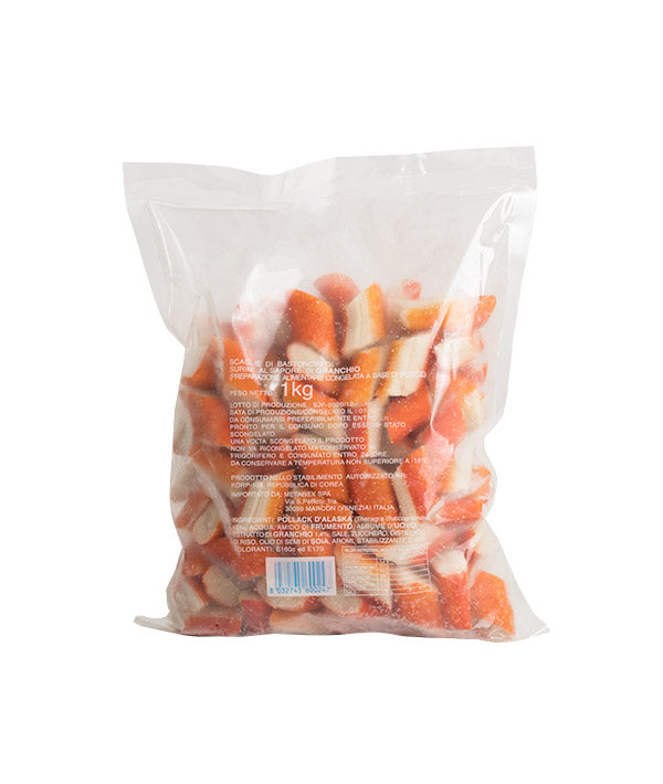 SCAGLIE DI BASTONCINI DI SURIMI INDIVIDUALMENTE SURGELATI kg 1