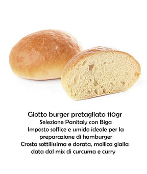 PANE GIOTTO BURGER PRECOTTO GR 110 PRETAGLIATO PANITALY PZ 30