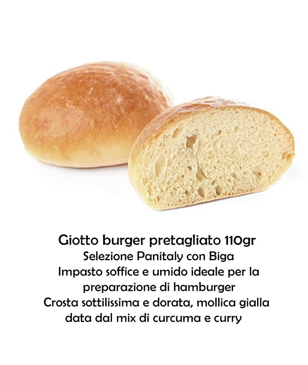 PANE GIOTTO BURGER PRECOTTO GR 110 PRETAGLIATO PANITALY PZ 30