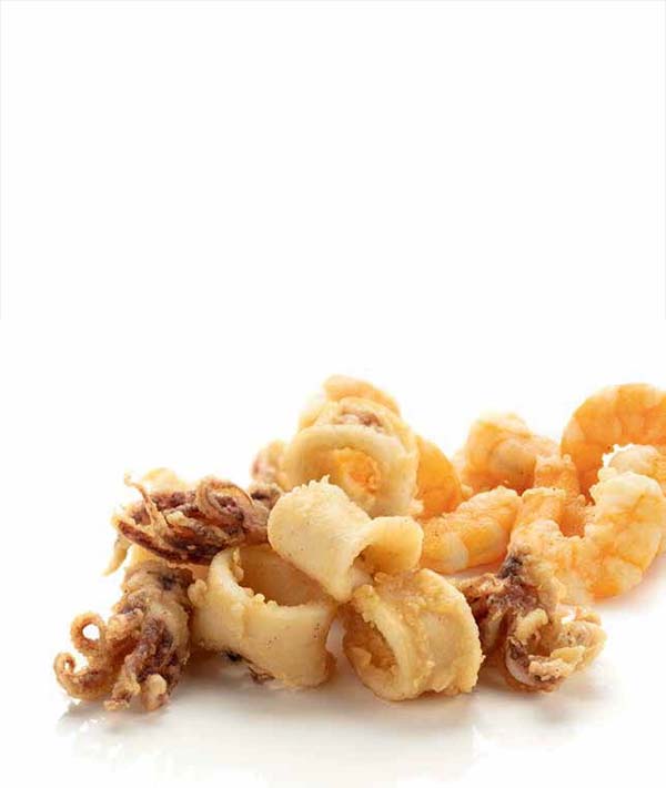 FRITTURA INFARINATA DI CALAMARO PATAGONIA E GAMBERO ARGENTINO INDIVIDUALMENTE SURGELATI kg 3