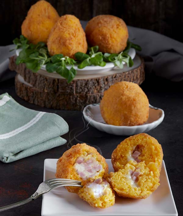 ARANCINI FRITTI AL PROSCIUTTO PZ 25X100 SUARÈ KG 2,5