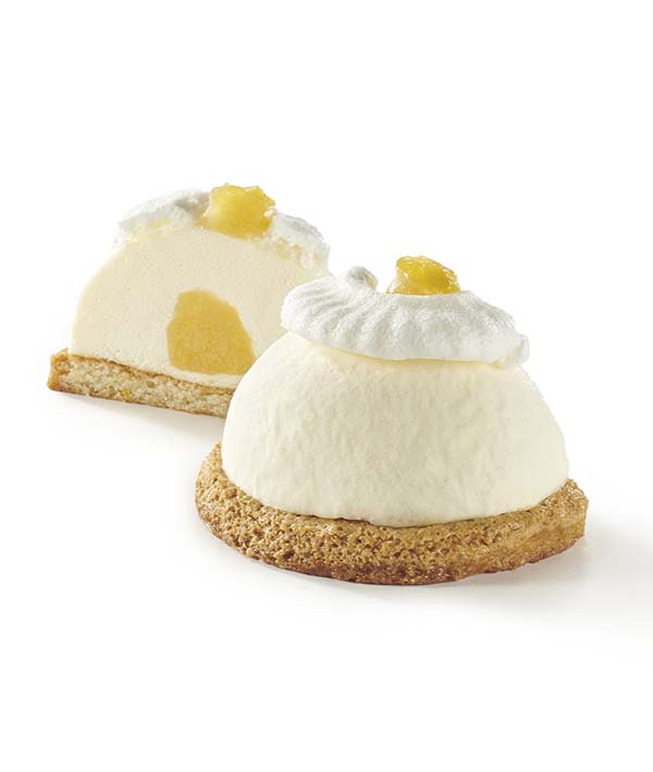 CUPOLA MOUSSE AL LIMONE CON CUORE DI AGRUMI 
MONOPORZIONE GR 90 PZ 12