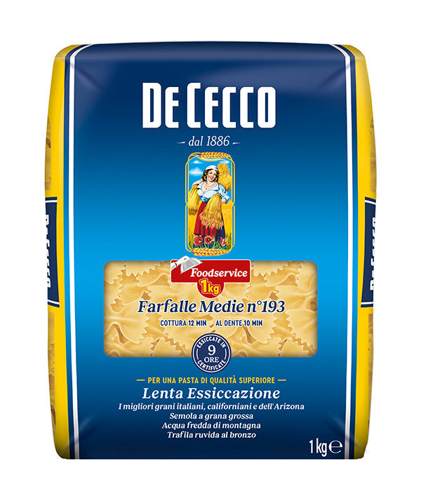 PASTA DE CECCO SEMOLA 193 FARFALLE MEDIE FOOD SERVICE KG 1