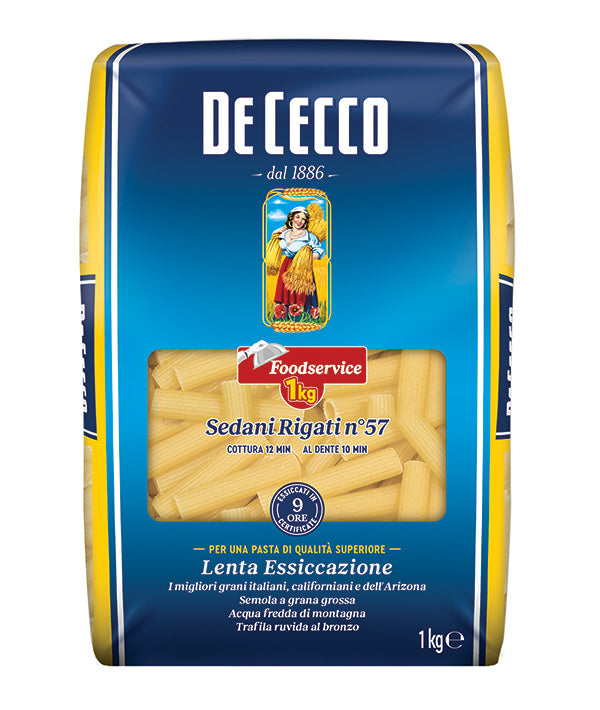 PASTA DE CECCO SEMOLA 57 SEDANI RIGATI FOOD SERVICE KG 1