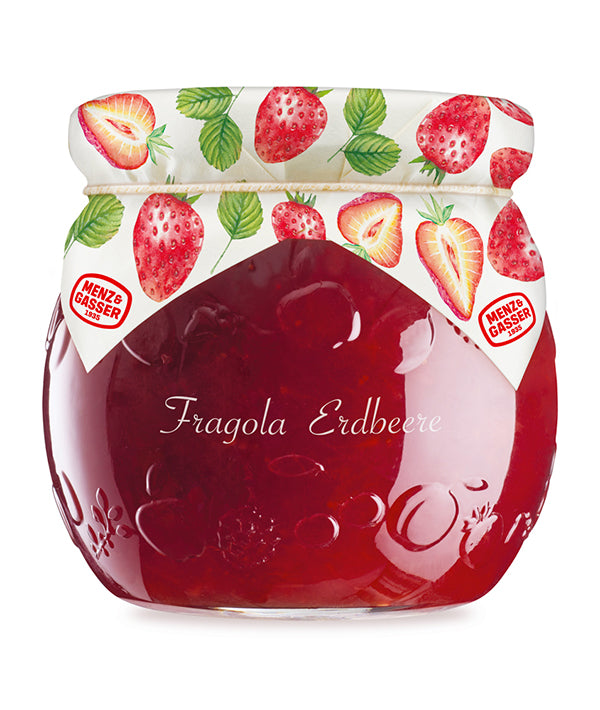 CONFETTURA FRAGOLA 55% FRUTTA EDEL VASO VETRO 
MENZ & GASSER GR 620