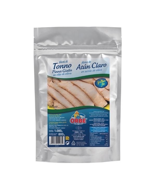 FILETTI DI TONNO YELLOWFIN IN OLIO DI OLIVA BUSTA KG 1