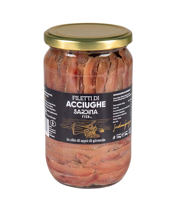 FILETTI DI ACCIUGHE IN OLIO DI GIRASOLE GR 720