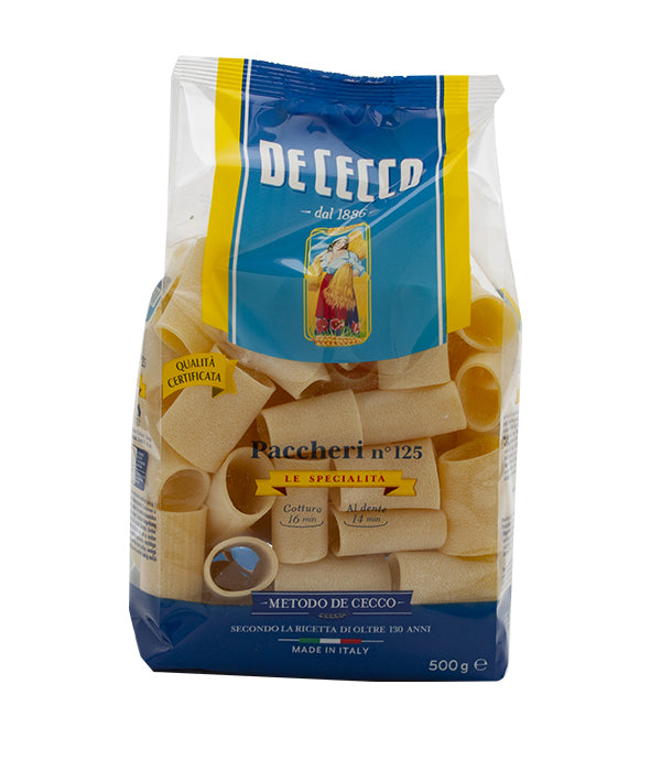 PASTA DE CECCO SEMOLA SPECIALITA' 125 PACCHERI GR 500
