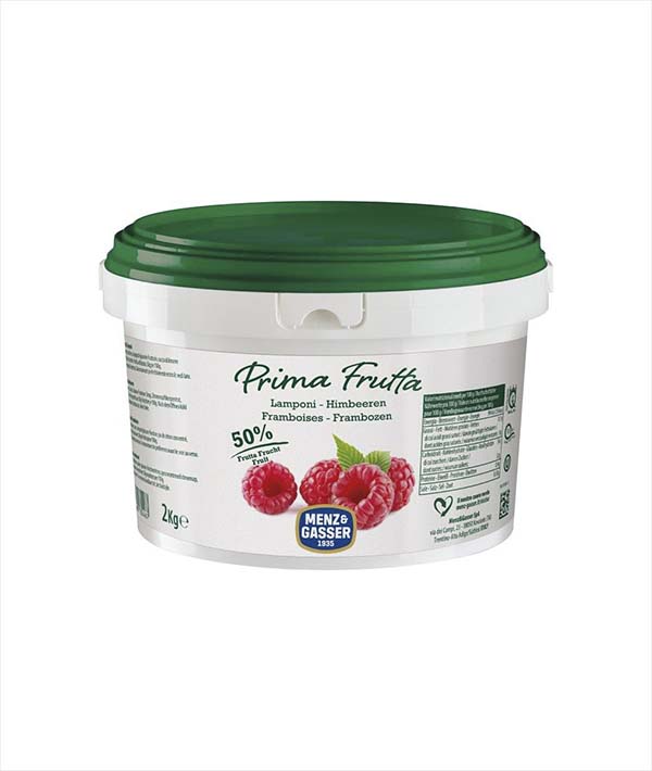 CONFETTURA EXTRA LAMPONI CON PEZZI PRIMA FRUTTA MENZA & GASSER KG 2