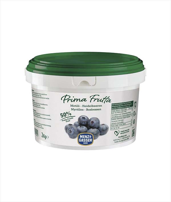 CONFETTURA EXTRA MIRTILLO NERO CON PEZZI PRIMA FRUTTA MENZA & GASSER KG 2