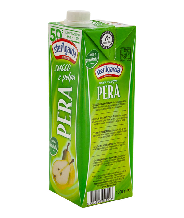 SUCCO E POLPA DI PERA CON TAPPO SQUARE STERILGARDA LT 1