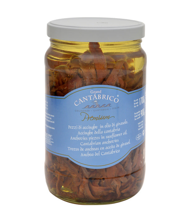 ACCIUGHE IN PEZZI IN OLIO DI GIRASOLE GRAN CANTABRICO KG 1,7