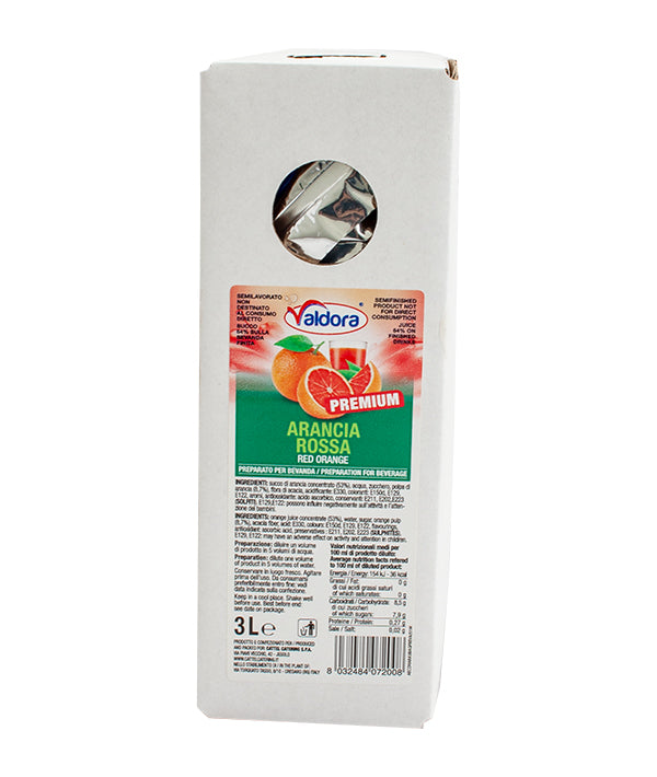 SUCCO CONCENTRATO DI ARANCIA ROSSA PREMIUM BAG IN BOX 
VALDORA KG 4