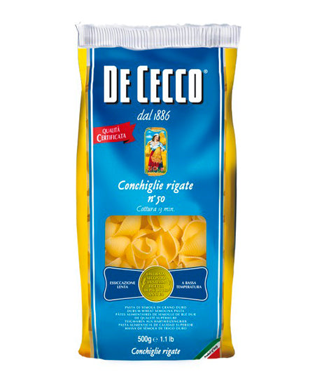PASTA DE CECCO SEMOLA 50 CONCHIGLIE RIGATE GR 500