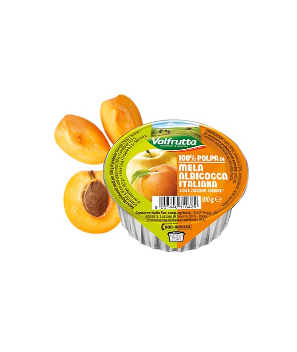 POLPA FRUTTA MELA/ALBICOCCA GR 100 VALFRUTTA PZ 60