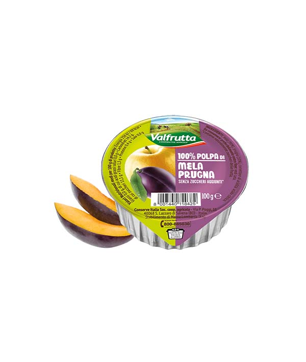 POLPA FRUTTA MELA/PRUGNA GR 100 VALFRUTTA PZ 60