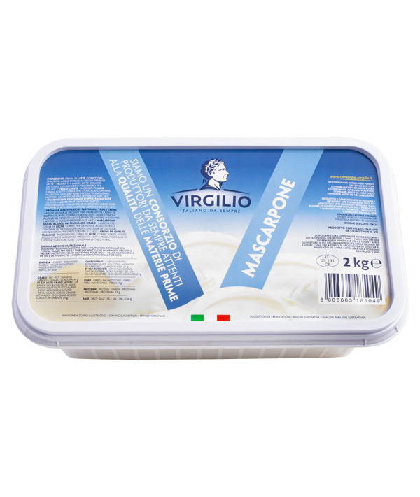 FORMAGGIO MASCARPONE MATERIA GRASSA 41% VASCHETTA VIRGILIO KG 2