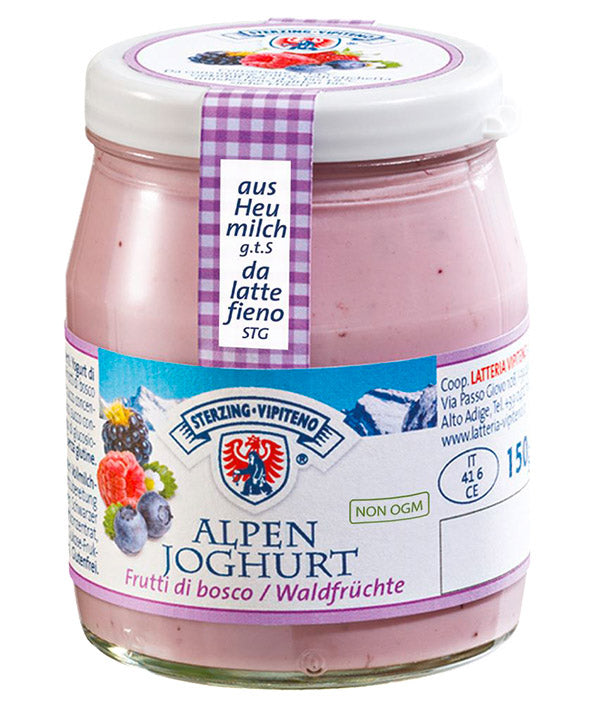 YOGURT ALPEN FRUTTI DI BOSCO VASO VETRO VIPITENO GR 150