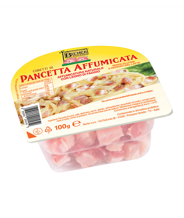 PANCETTA AFFUMICATA A CUBETTI BECHER GR 100