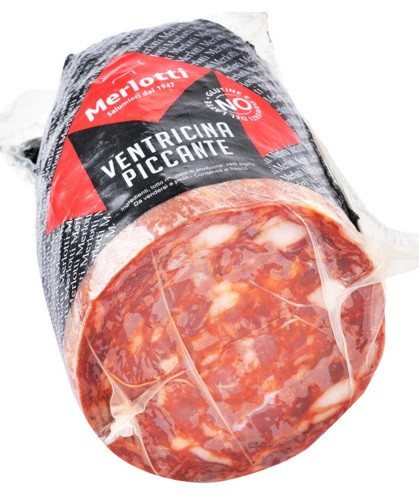 SALAME PICCANTE TIPO VENTRICINA MERLOTTI A META' 
SOTTOVUOTO KG 1,25