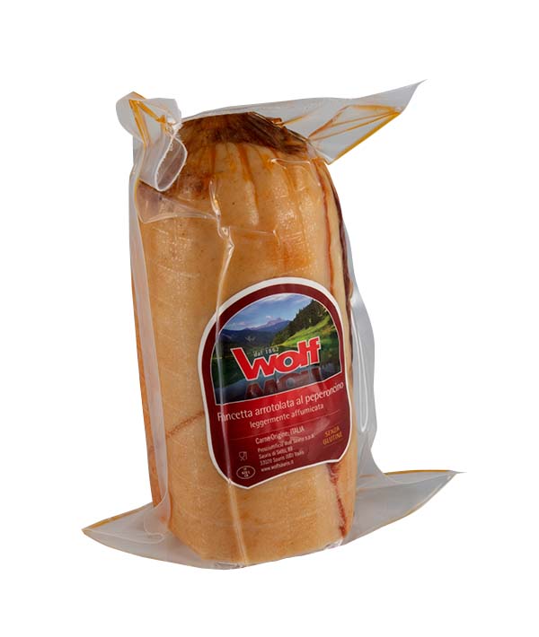 PANCETTA ARROTOLATA AL PEPERONCINO A META' SOTTOVUOTO 
WOLF KG 1,5