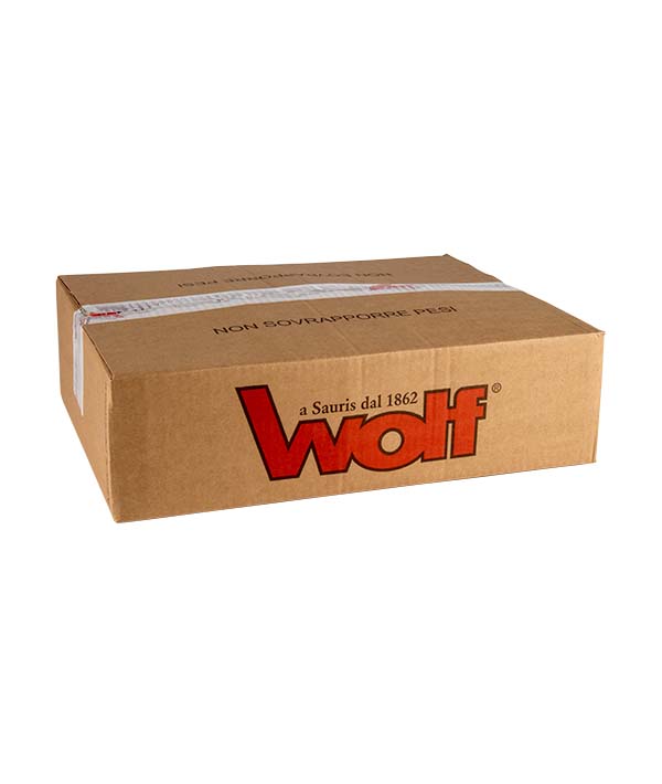 PANCETTA ARROTOLATA AL PEPERONCINO A META' SOTTOVUOTO 
WOLF KG 1,5